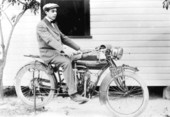 Howard Phafl on his Indian motorcycle - Boynton Beach, Florida