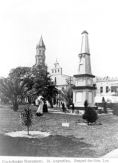 Confederate monument, draped for Confederate General Robert E. Lee's death - St. Augustine, Florida