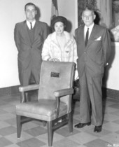 Mahoney family presenting chair for Daniel J. Mahoney