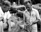 Archeologists at a site