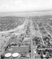 Aerial view of Interstate 95, under construction - Miami, Florida