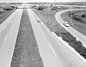 Looking north toward the McArthur-Fort Lauderdale Interchange, on the Sunshine State Parkway (Florida Turnpike) - Fort Lauderdale Region, Florida.