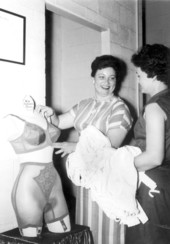 Fitters outfit a plaster model at the Warner's plant - Marianna, Florida