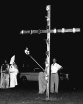 Ku Klux Klan cross burning