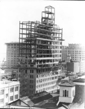 Rebuilding of the Meyer-Kiser Bank building after the 1926 hurricane - Miami, Florida.