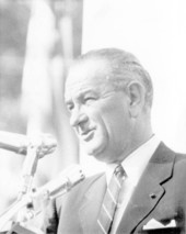 Vice Presidential candidate Lyndon B. Johnson during a speech - Tallahassee, Florida.