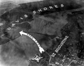 Aerial view showing Davis Shores development - Saint Augustine, Florida.