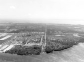 Aerial view looking east at mainland towards intersection of SR 19 and 54th Street - Saint Petersburg, Florida.