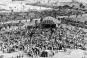Crowd gathered at bandstand in Royal Palm Park - Miami, Florida.