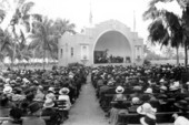 Crowd gathered for Pryor's band concert in Royal Palm Park - Miami, Florida.