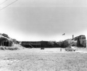Gap where bastion 'D' of Fort Pickens once stood - Santa Rosa Island, Florida.