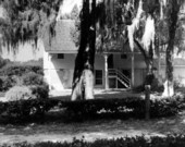 Front view of the kitchen, as restored, at the Kingsley Plantation State Park on Fort George Island in Jacksonville, Florida.