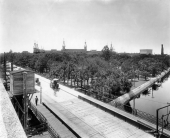 Looking northwest at Hyde Park and Tampa Bay Hotel from Lafayette Street Bridge - Tampa, Florida.