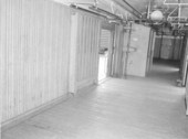Interior view of F.E.C. Railway baggage car #437 - Jacksonville, Florida.