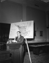 Charley E. Johns with a map of the Everglade National Park