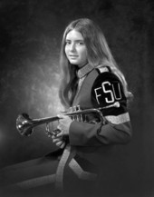 Portrait of FSU Marching Chiefs trumpet player Marianne Goodman - Tallahassee, Florida.