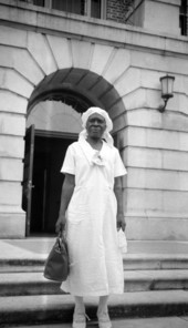 Portrait of an unidentified midwife at the Midwives Institute at Florida A&M College in Tallahassee, Florida.