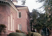 Close-up view of the Florida Bar building at 651 E. Jefferson St. in Tallahassee, Florida.