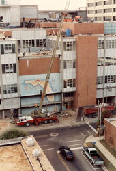 Demolition of the Leon County Courthouse building in Tallahassee, Florida.