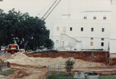 View showing work being done during renovation and addition to the Supreme Court Building in Tallahassee, Florida.