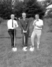 Godfrey Smith and two unidentified men at the groundbreaking for Capital City National Bank - Tallahassee, Florida