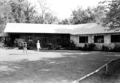 Unidentified girls playing Croquet beside the lodge - Rainbow Springs, Florida