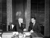 Governor LeRoy Collins and John W. Hancock of American Telephone and Telegraph Co. - Tallahassee, Florida.