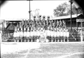 Leon High School Majorettes and Band on Centennial field bleachers - Tallahassee, Florida .