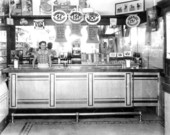 Red Star Market bar and bartender.