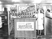 Sea-Bo wine display.