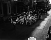 Marching band in a Boy Scouts of America parade.