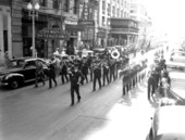 Boy Scouts marching band in the circus parade.