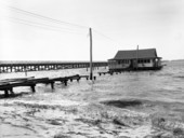 Dock leading to a home damaged by Hurricane Florence.
