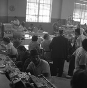 Freedom Riders with the "Tallahassee Ten" in the Greyhound bus station lunchroom.