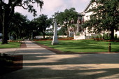 View showing the Confederate Monument in front of the Old Capitol in Tallahassee, Florida.
