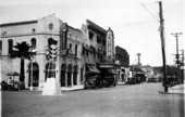 View showing the Venetia Restaurant and Hotel on the corner of Adams Street and College Avenue in Tallahassee, Florida.