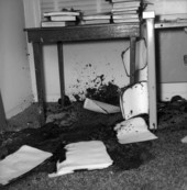 Interior view of a house at 1122 N. Bronough St. after an arson fire - Tallahassee, Florida.