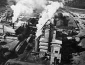 Aerial view of the Florida Pulp and Paper Company - Cantonment, Florida