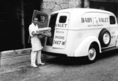 John P. Altemus loads the van at Baby Valet Laundry - Daytona Beach, Florida .