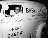John P. Altemus in the van at Baby Valet Laundry - Daytona Beach, Florida .