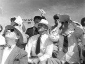 Governor Caldwell watches the air show - Eglin Air Force Base, Florida
