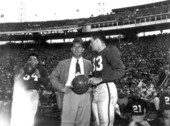 Coach and football player at the Orange Bowl - Miami, Florida