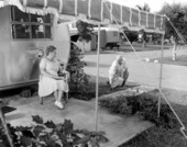 Mr. and Mrs. Earl Craig at their trailer - Miami, Florida .