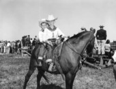 Larry and Richard Hunt on their horse - New Smyrna Beach, Florida .