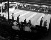 View of shuffleboard courts and players - Saint Petersburg, Florida
