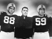 Auburn University football players and coach Ralph "Shug" Jordan at the Gator Bowl in Jacksonville.
