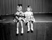 Katie and Ellen Lundbolm with their dolls - Miami, Florida