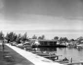 View of the marina area at a trailer park - Sarasota, Florida .