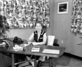 Mrs. Mabel Markwood, gladiolus grower, in her office - Manatee County, Florida .