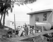 Unidentified man makes crates - Card Sound, Florida.